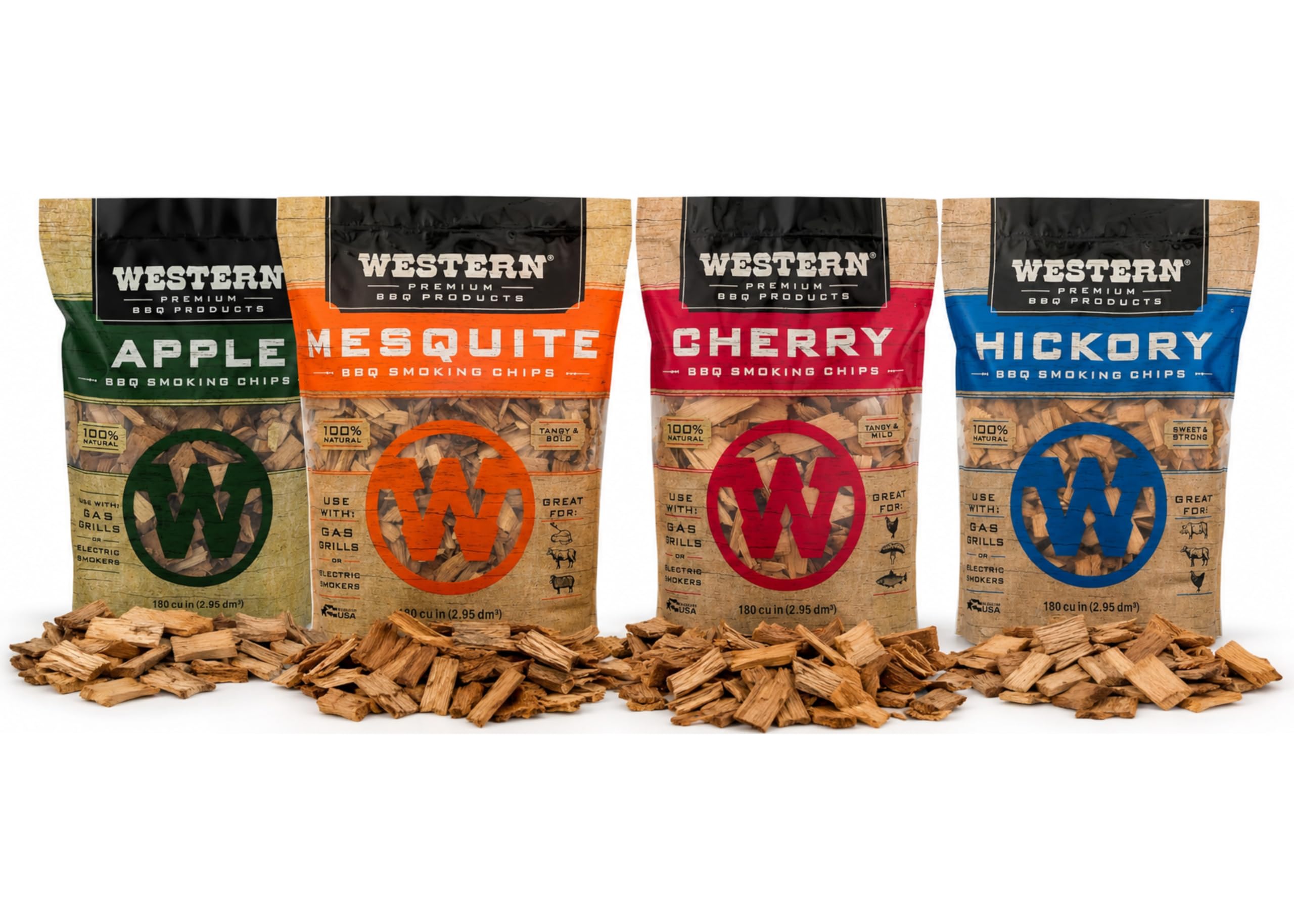 Western pack frontal mostrando las cuatro variantes para variedad y control de sabor