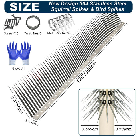 WHCDSTGJ primer plano de picos de acero inoxidable, durabilidad exterior