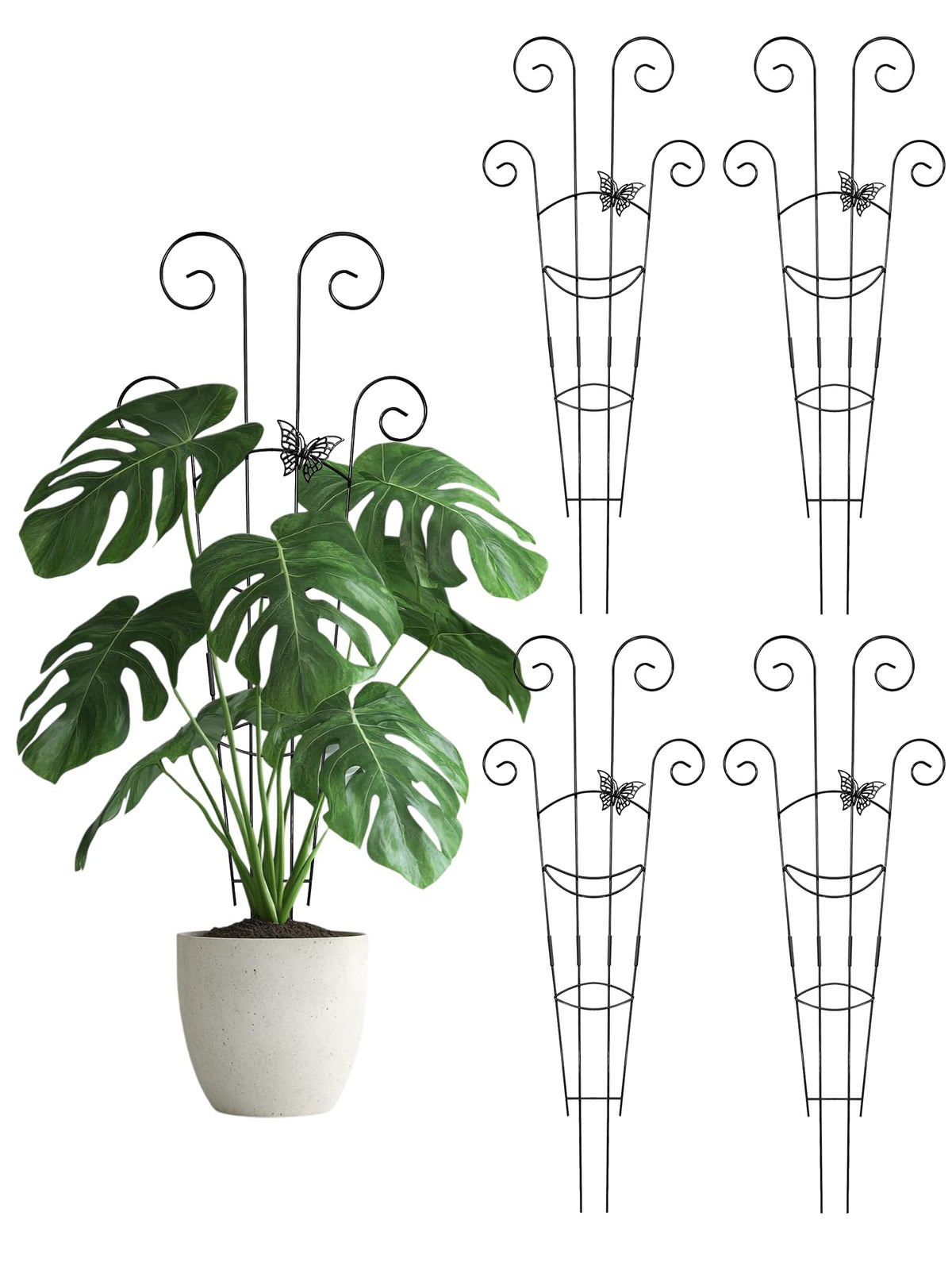 Whtawtaw trellis frontal en forma de mariposa, soporte elegante para plantas