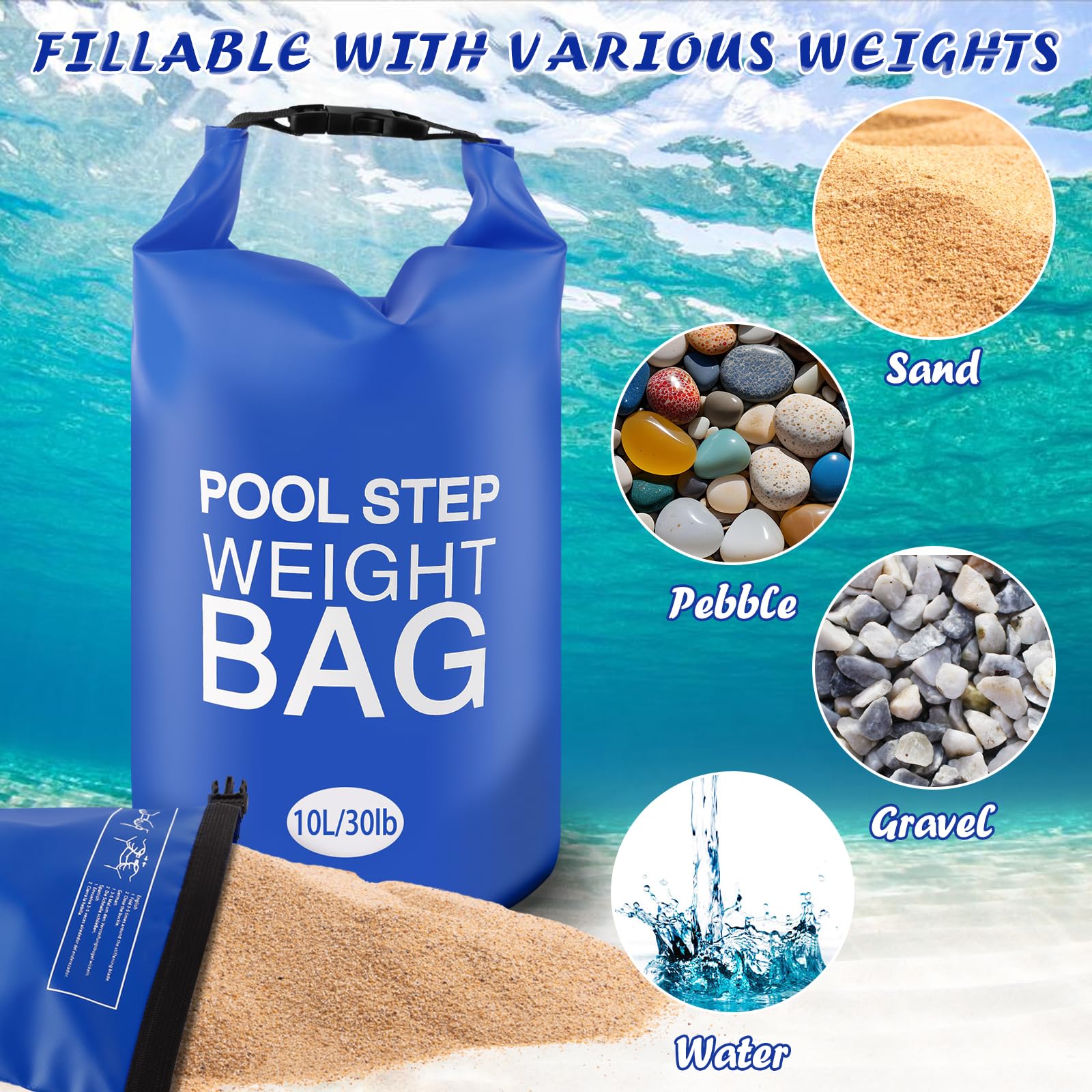 whumsdog bolsa colocada en escalera de piscina mejorando la seguridad