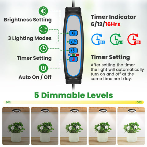 Wiaxulay control remoto y temporizador que facilitan ciclos de luz personalizados