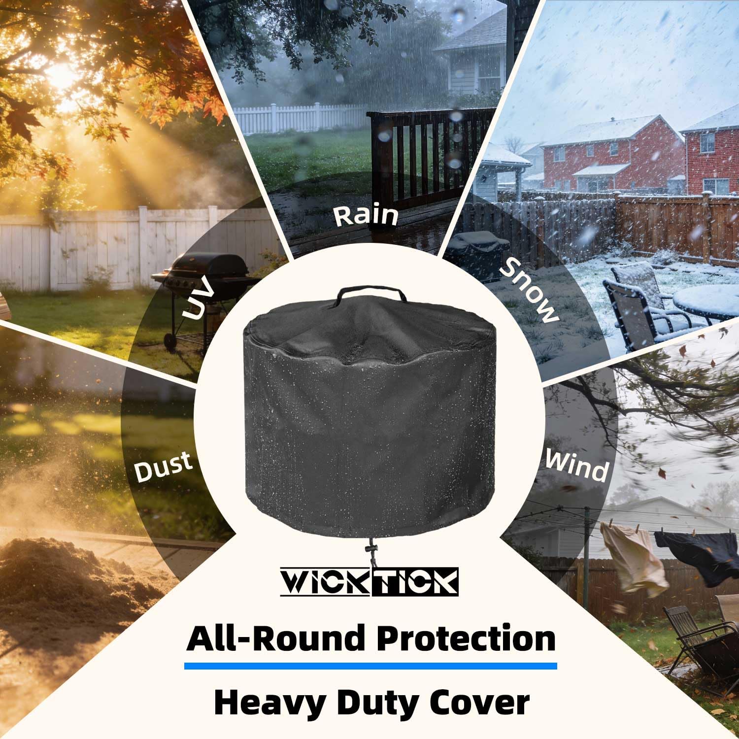 WICKTICK asa superior para colocar y retirar la funda fácilmente