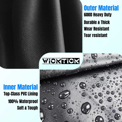 WICKTICK funda colocada en Solo Stove Yukon 2.0 protegiendo el equipo