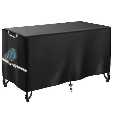 WICKTICK vista frontal de la funda cubriendo mesa de fuego, protección completa