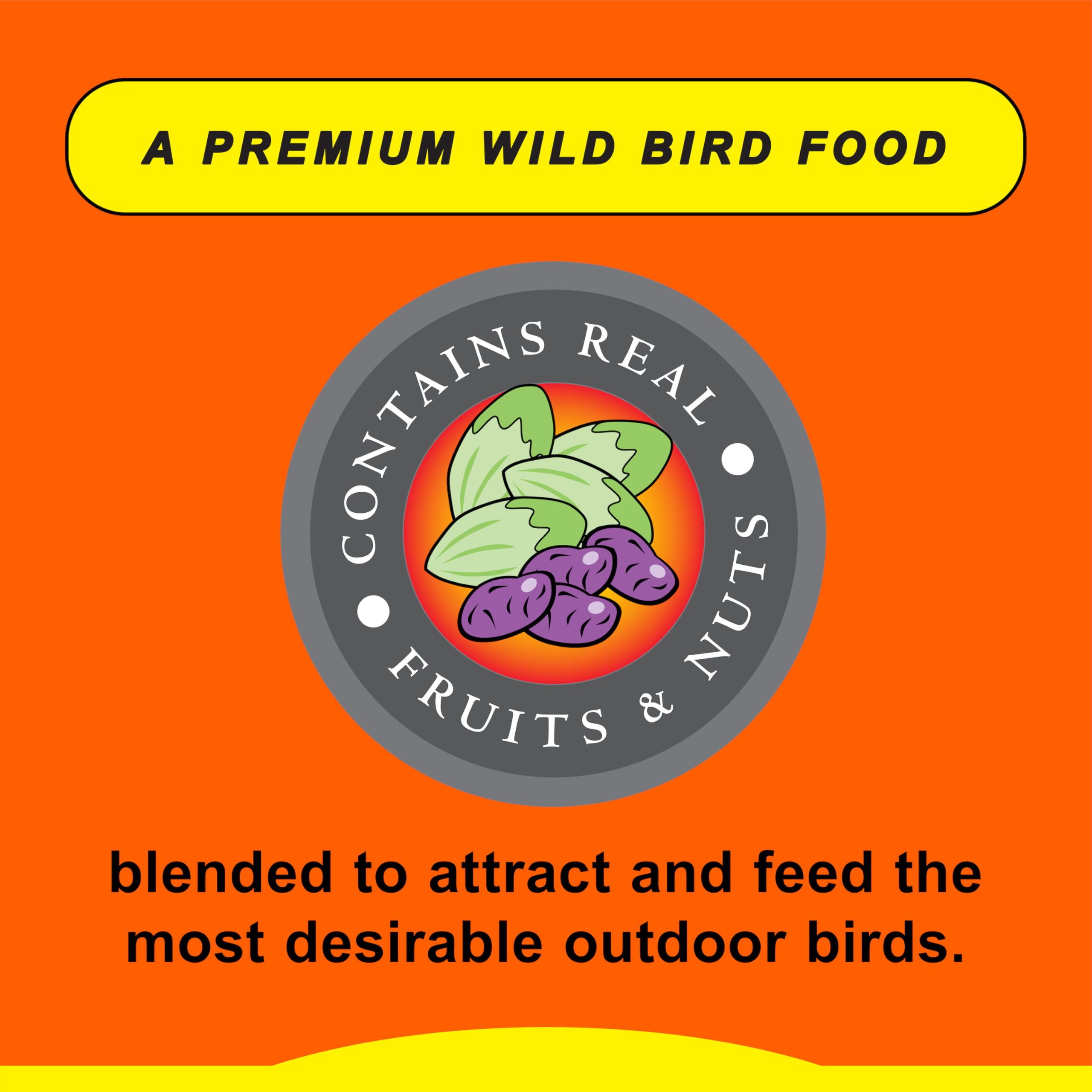 Wild Delight mezcla en comedero con aves comiendo y mejor visibilidad