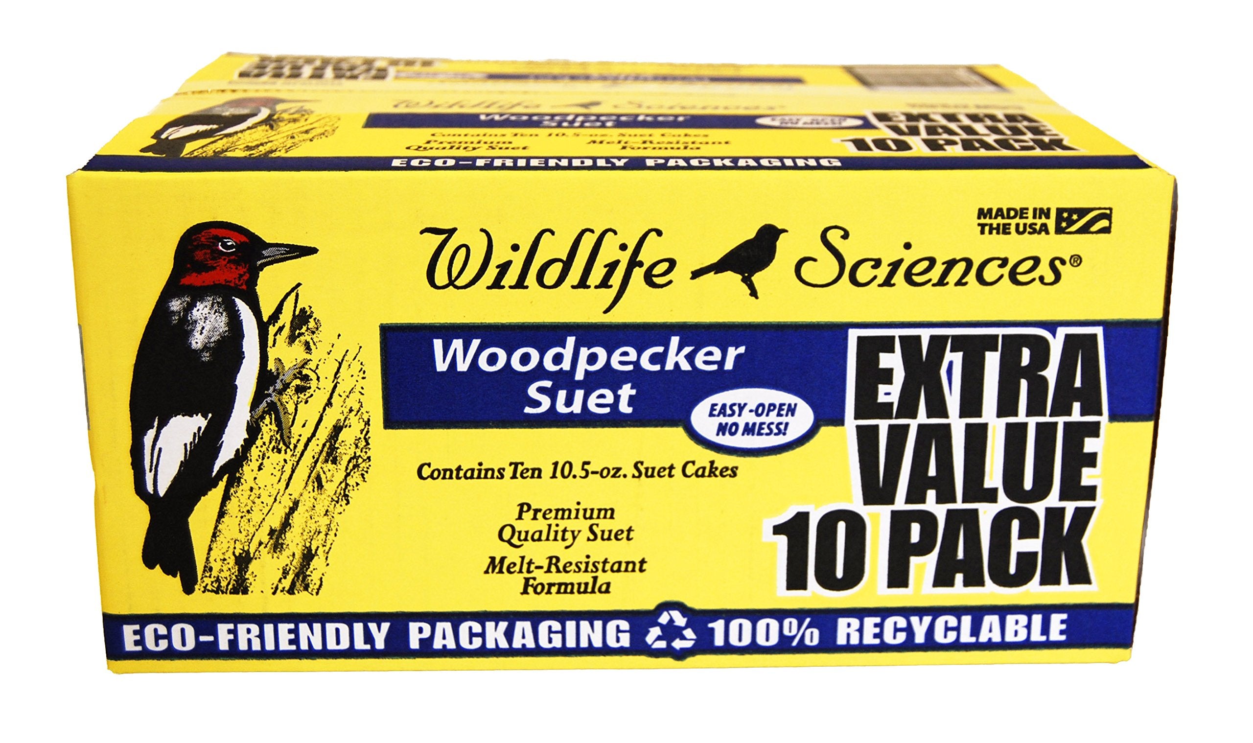 Wildlife Sciences pastel de sebo frontal con etiqueta clara y beneficio de atracción de aves