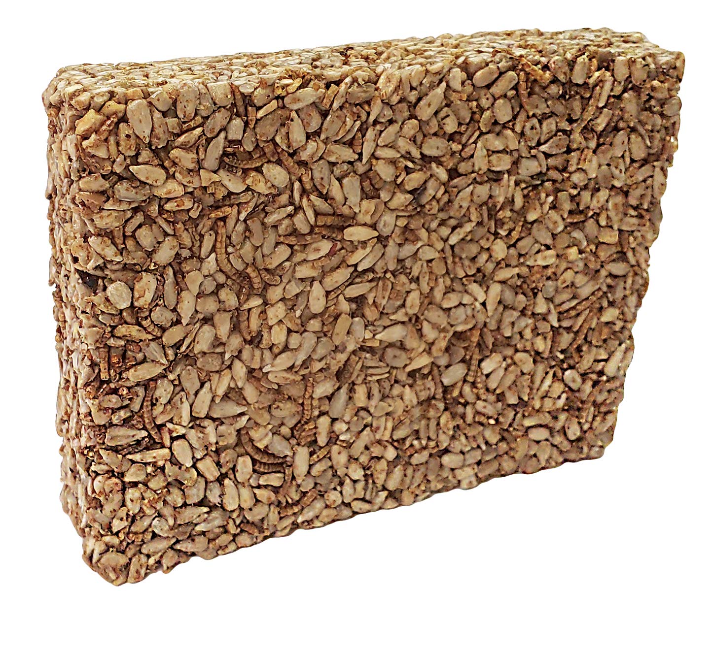 Wildlife Sciences primer plano de textura de semillas y mealworm, atractivo para aves