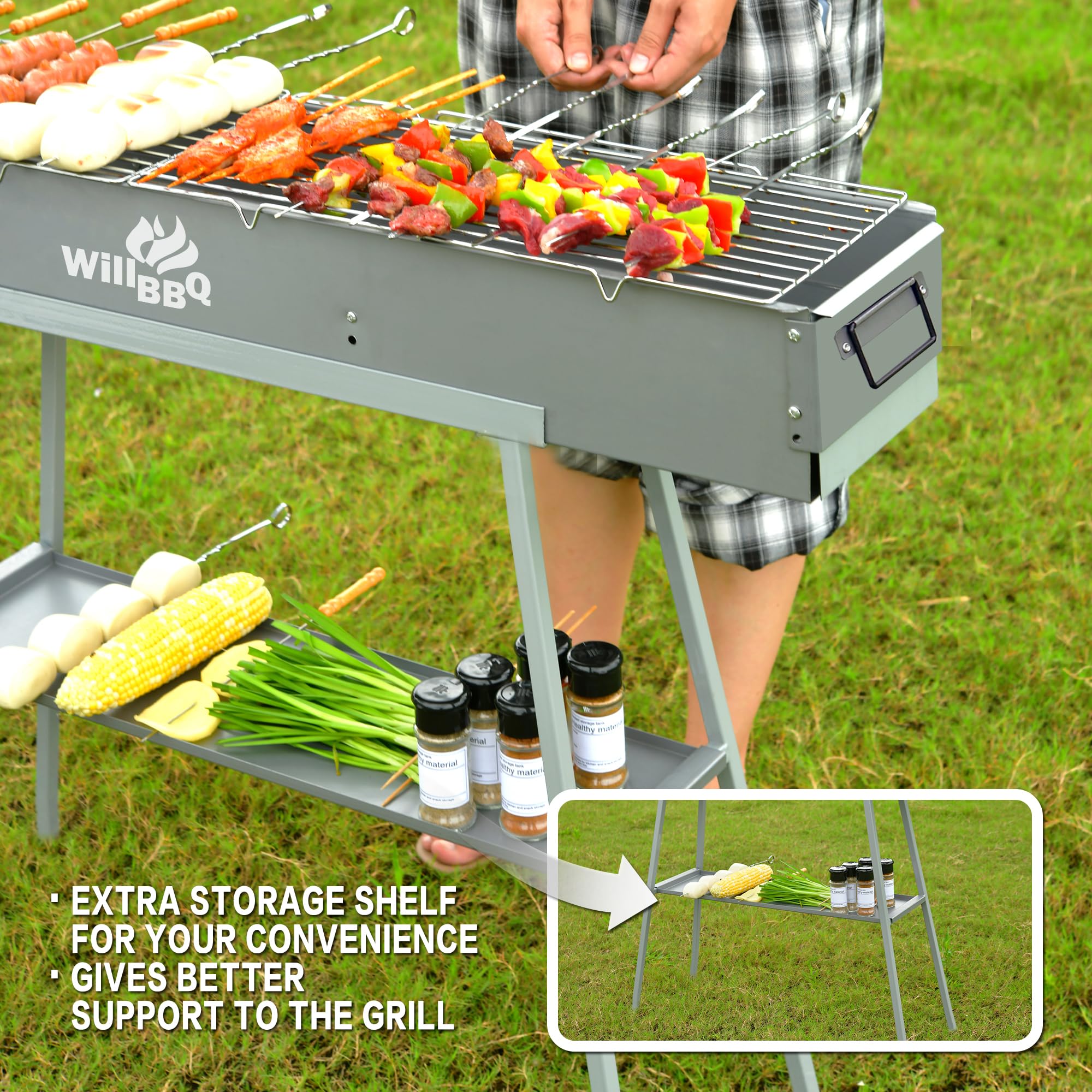 WILLBBQ etiqueta y materiales que resaltan construcción resistente