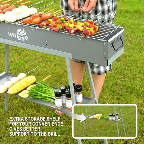 WILLBBQ etiqueta y materiales que resaltan construcción resistente