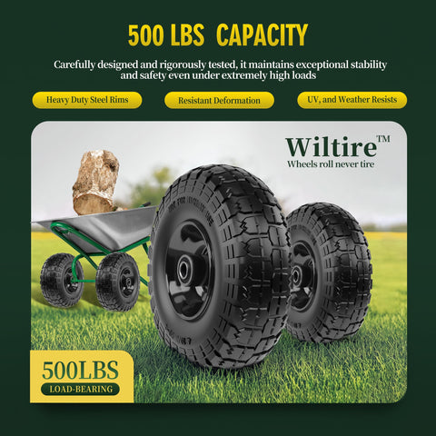 Wiltire rueda instalada en carretilla uso suave y sin pinchazos