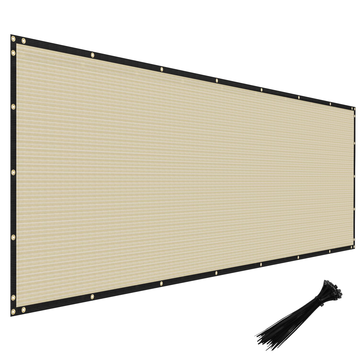 Windscreen4less vista frontal del rollo mostrando tamaño y color beige, protección visual