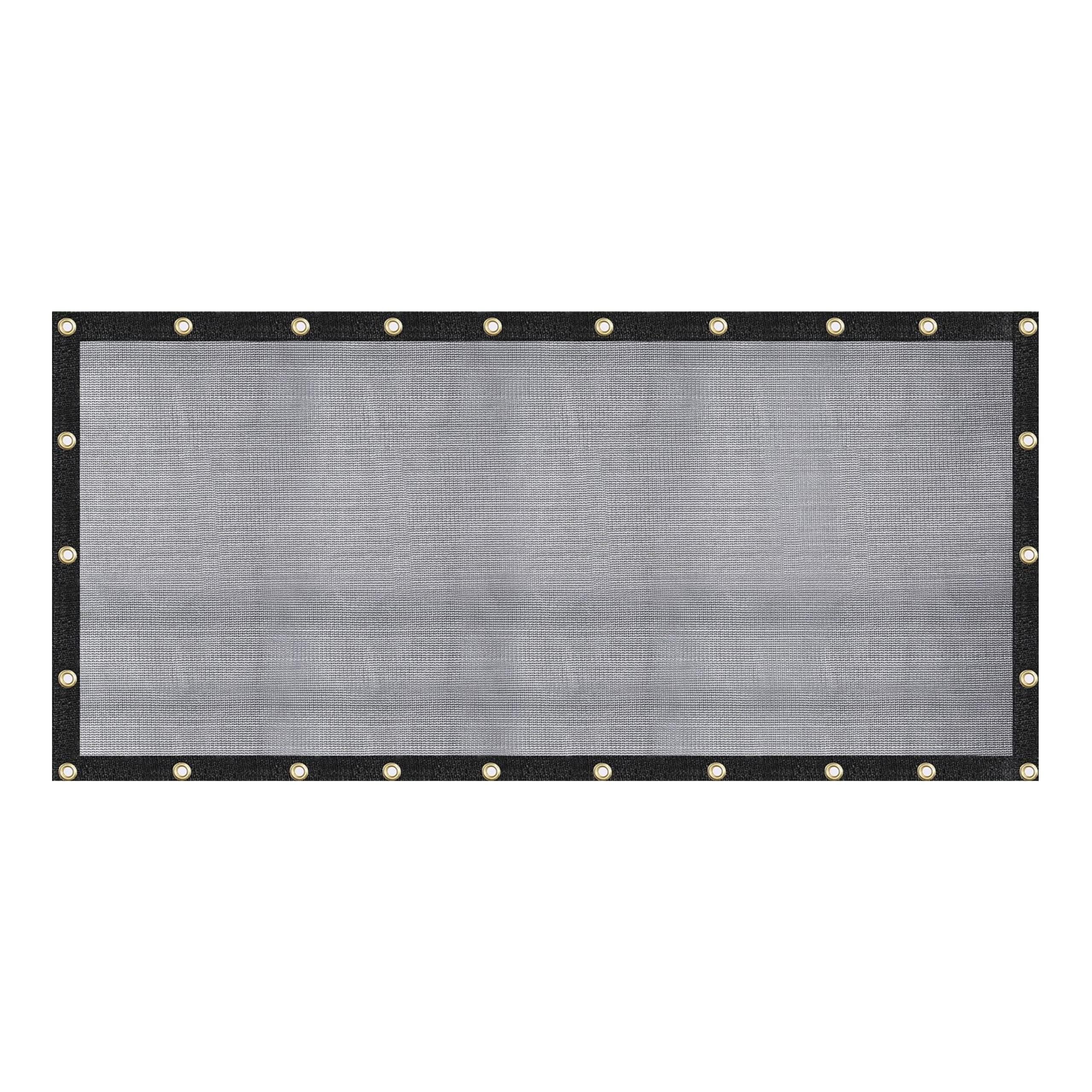 WindscreenSupplyCo lona frontal 8x16 ft mostrando cobertura y sombreado eficaz