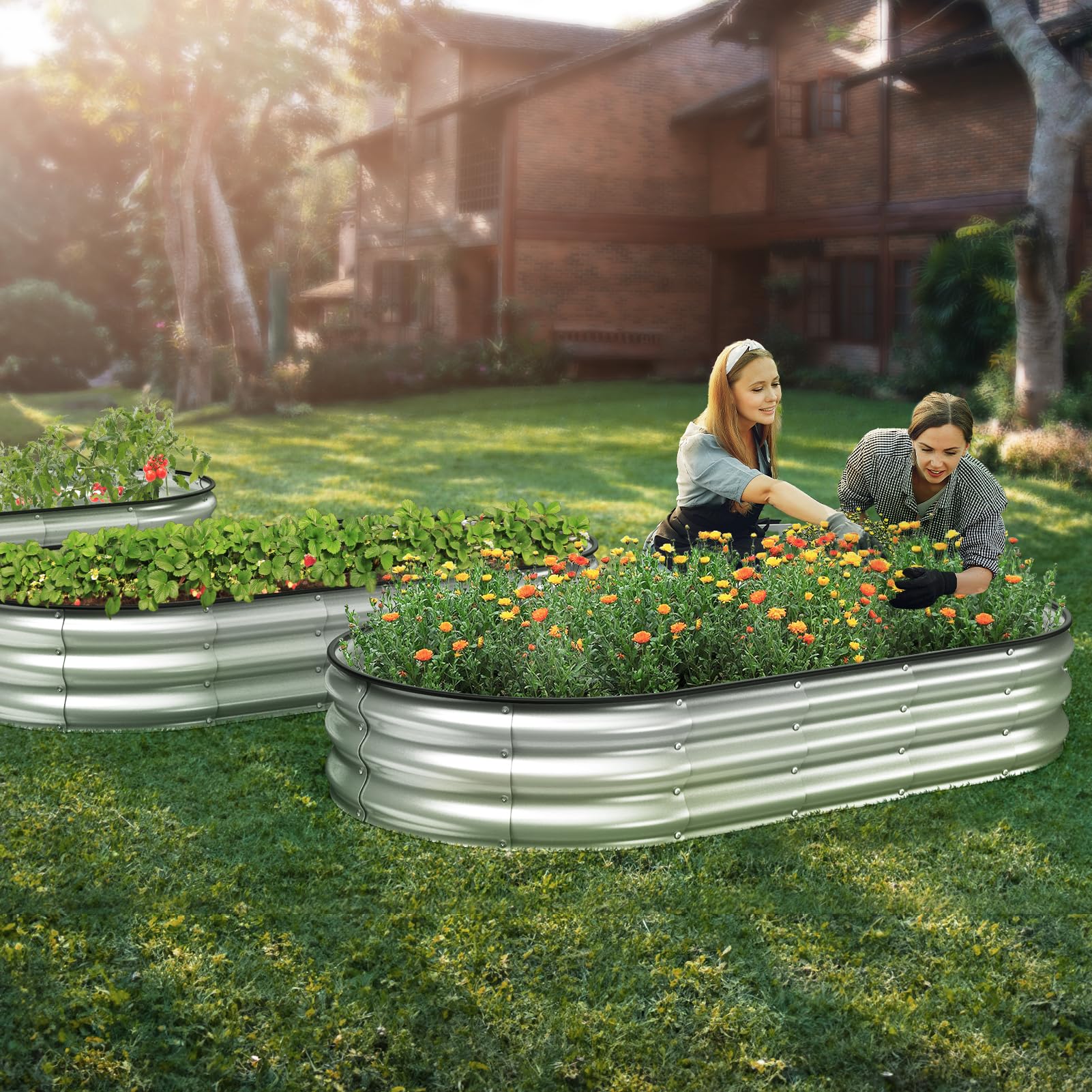 Winpull jardinera en uso con verduras para cultivo eficiente