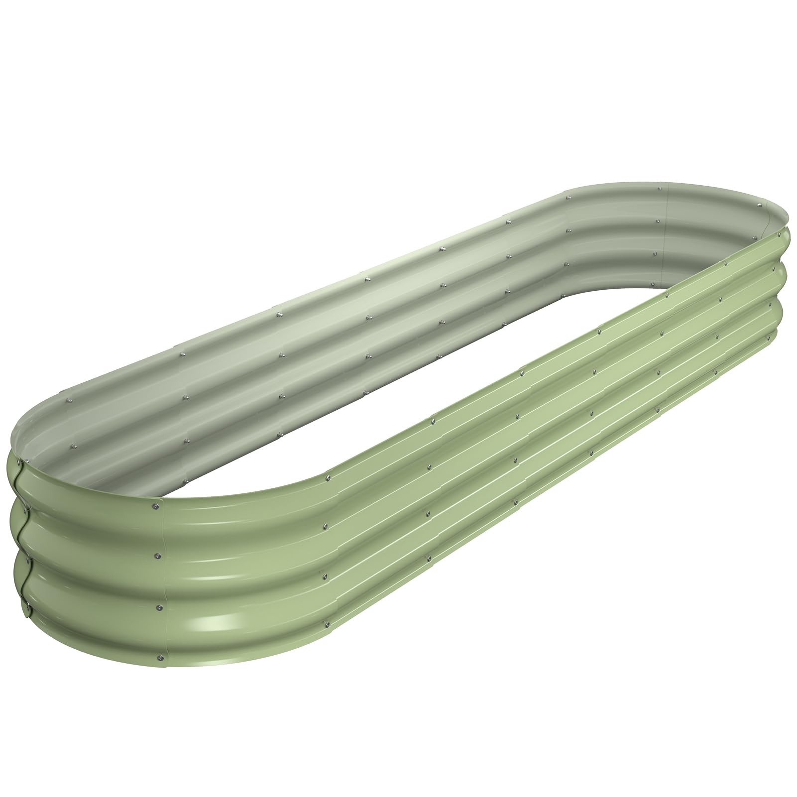 Winpull vista frontal de la jardinera ovalada, montaje rápido y estética