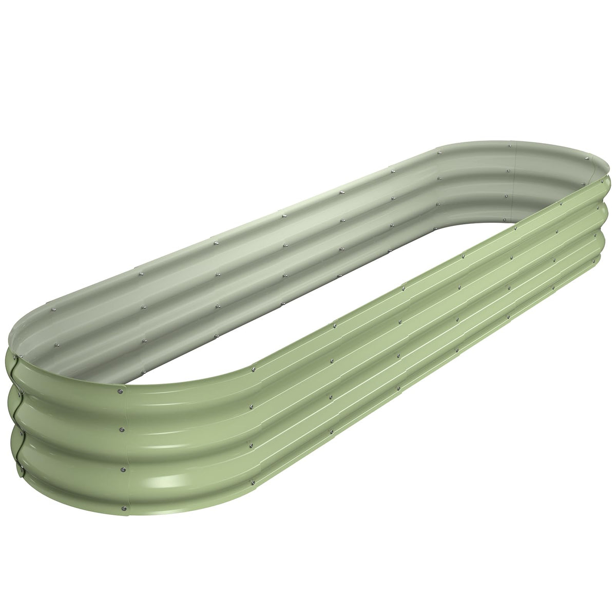 Winpull vista frontal de la jardinera ovalada, montaje rápido y estética