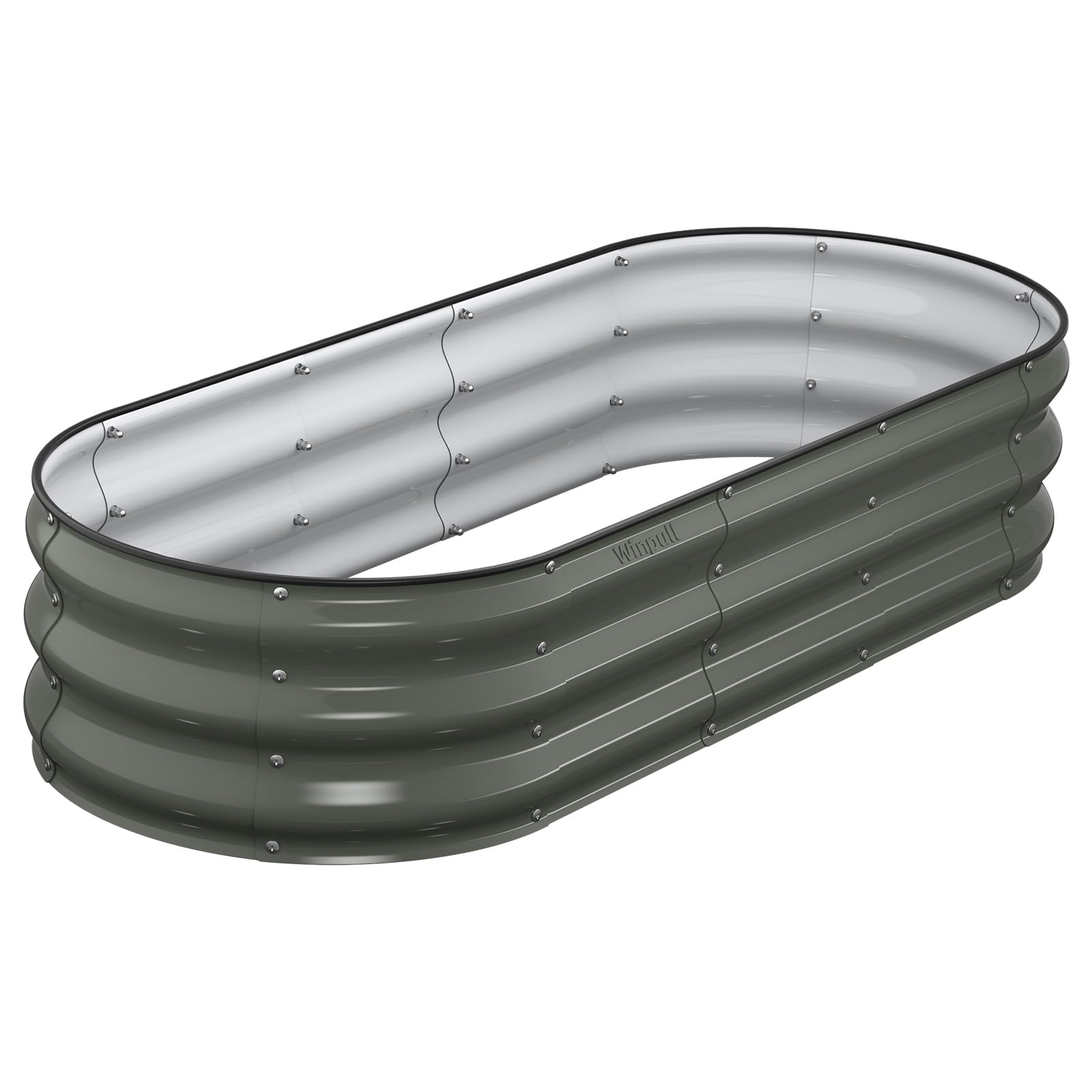Winpull vista frontal del macetero oval resistente y elegante