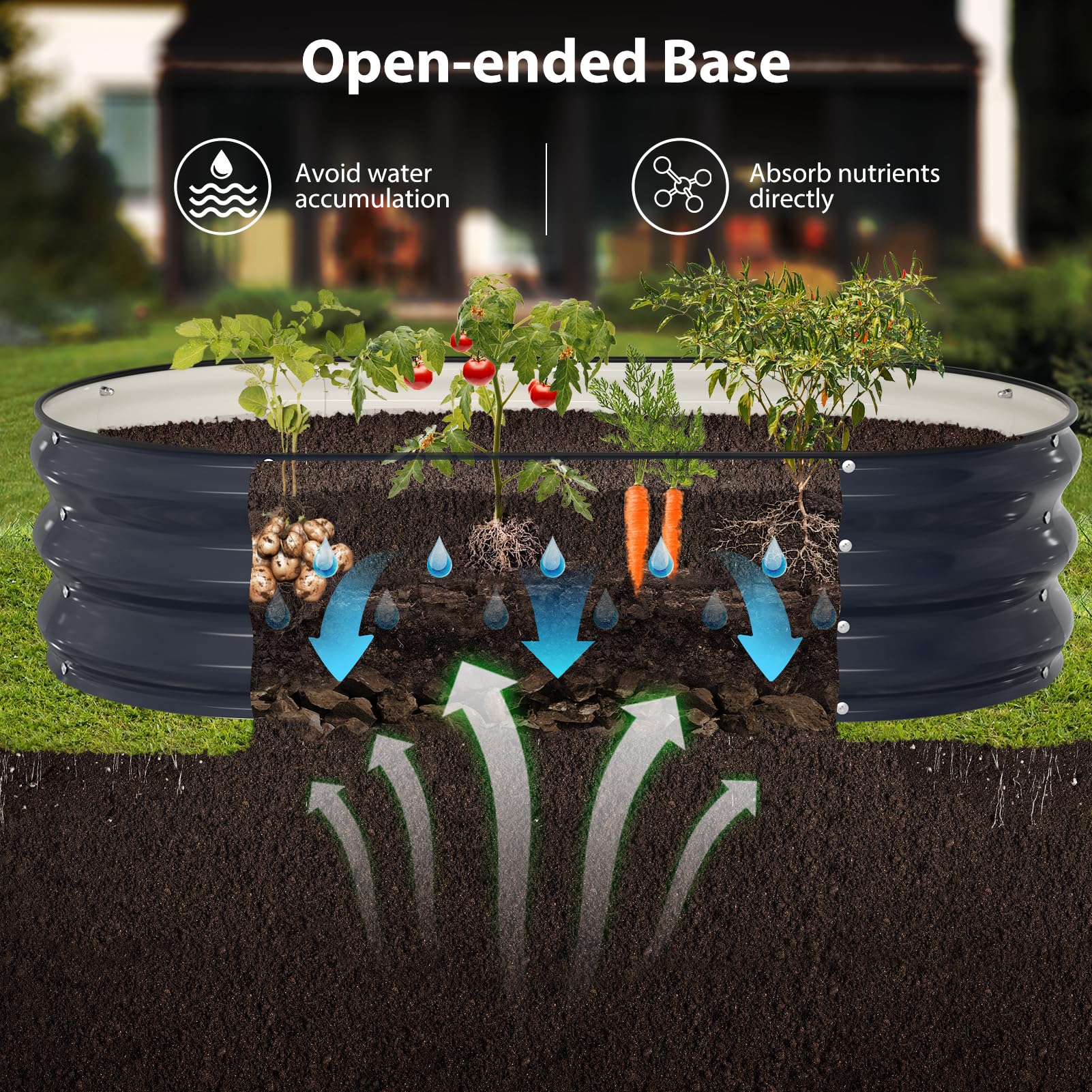 Winpull jardinera en uso con verduras saludables optimizando espacio de cultivo