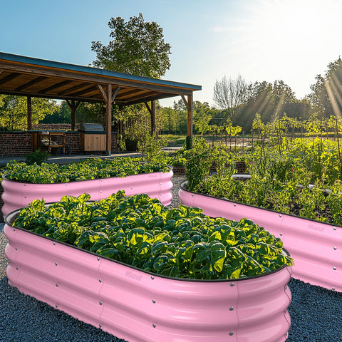 Winpull jardinera rosa en terraza con niño, aporta estilo seguro