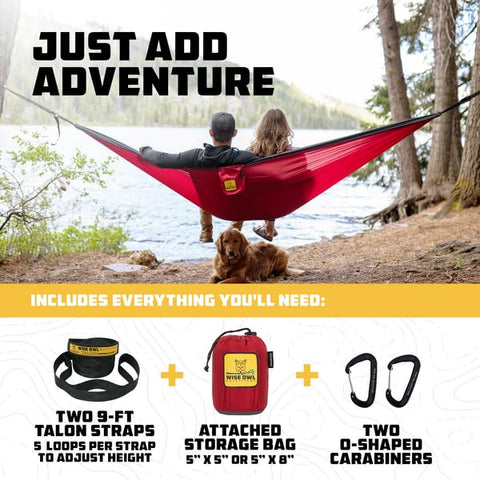 Wise Owl Outfitters hamaca plegada en saco compacto fácil de guardar