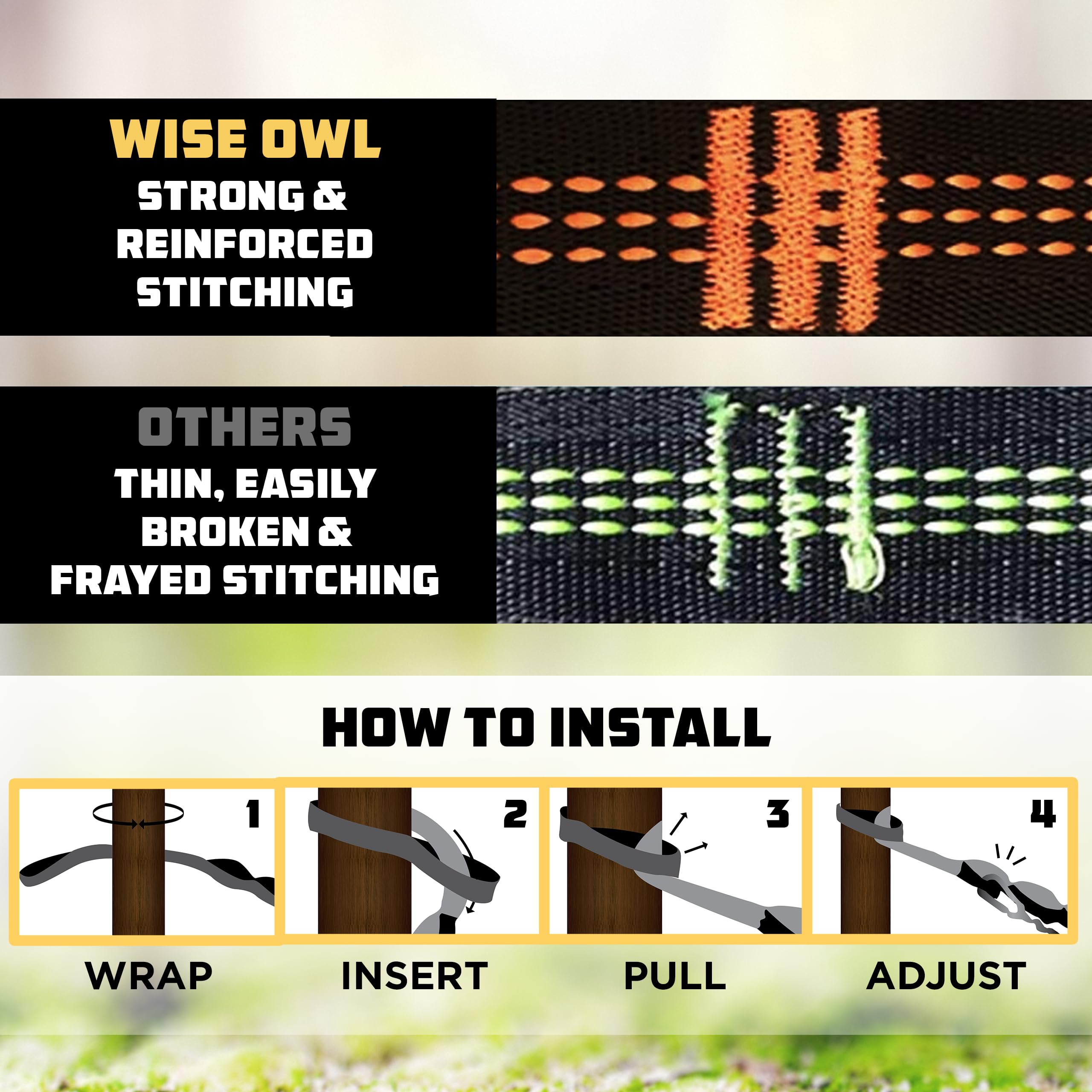 Wise Owl Outfitters mosquetones y bucles listos para montaje rápido
