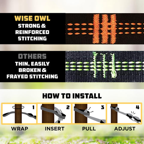 Wise Owl Outfitters mosquetones y bucles listos para montaje rápido