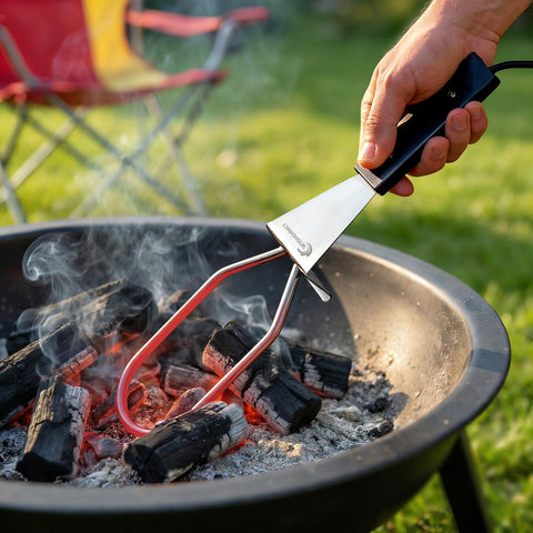 WishDirect en uso en chimenea doméstica sin líquidos ni humos