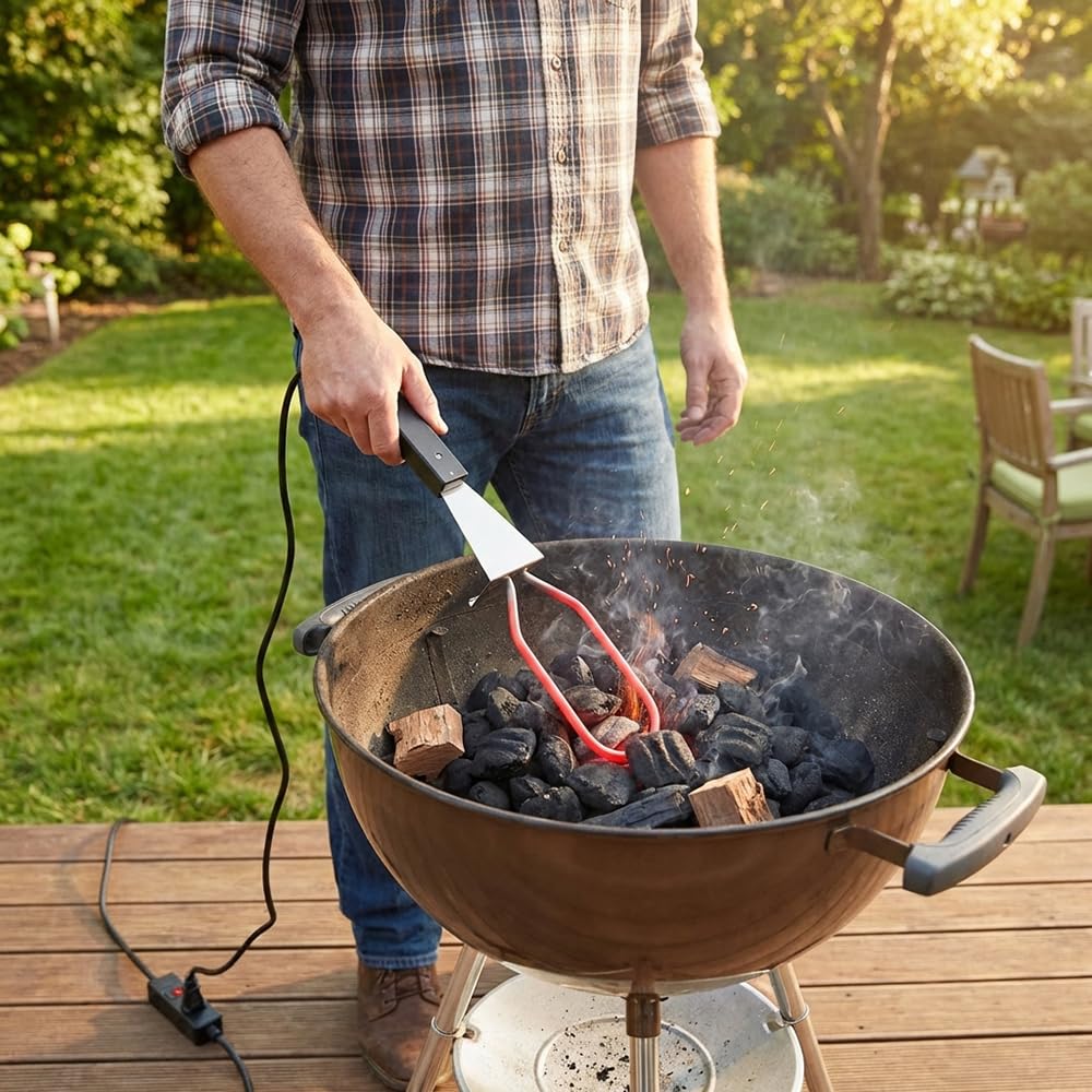 WishDirect placa metálica apoyada en el costado del asador para uso manos libres