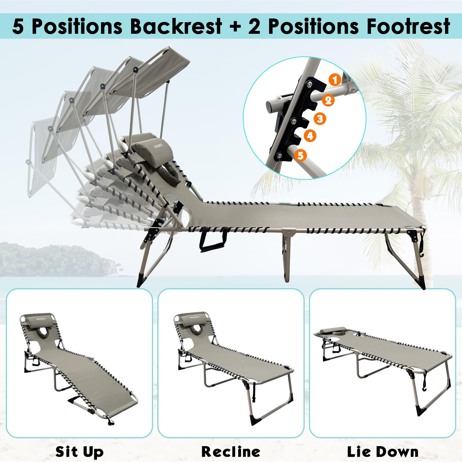 WKFAMOUT mesa lateral desplegada, superficie estable para bebidas