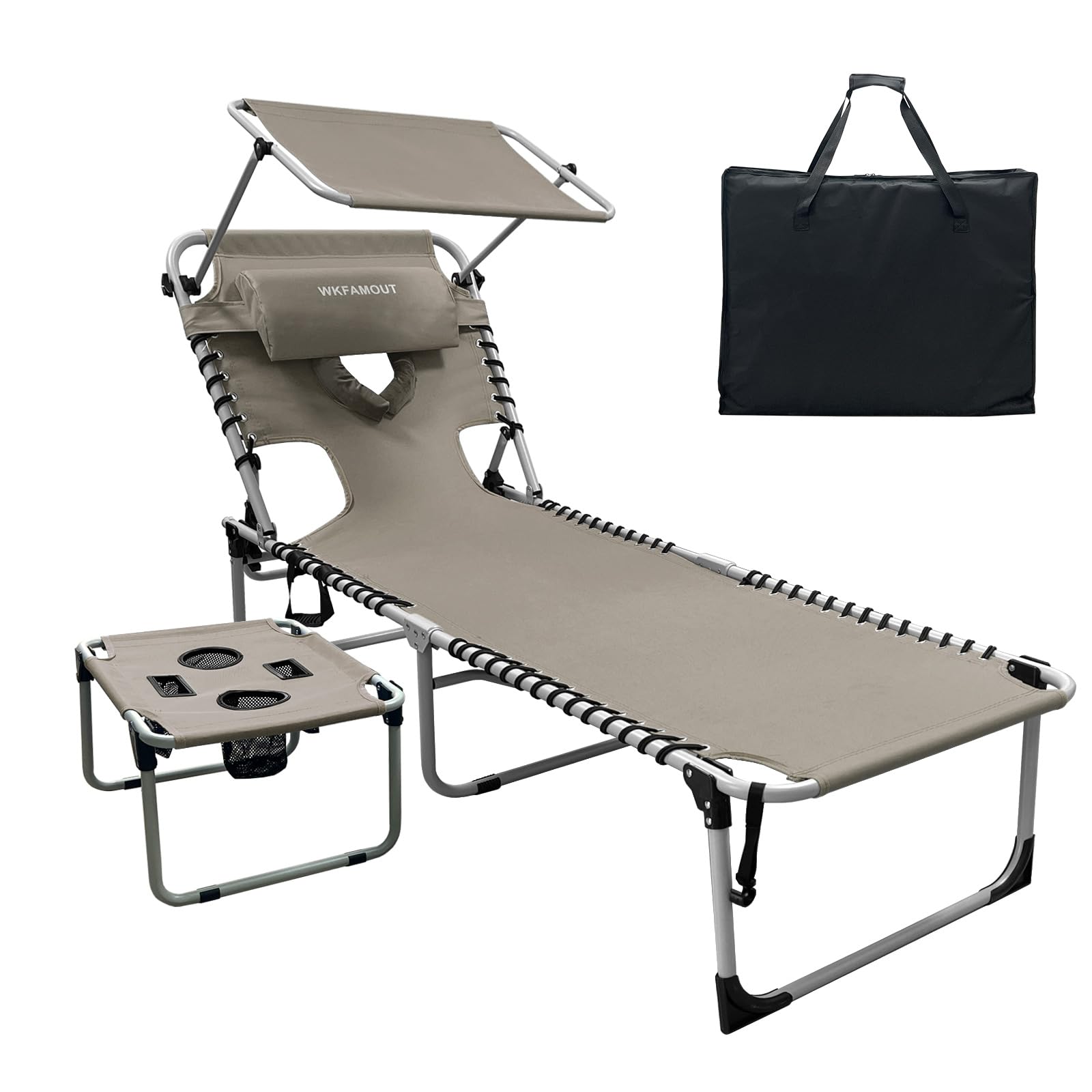 WKFAMOUT tumbona frontal con dosel, protección solar y comodidad