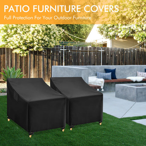 WLEAFJ funda instalada en patio, protege muebles de lluvia y polvo