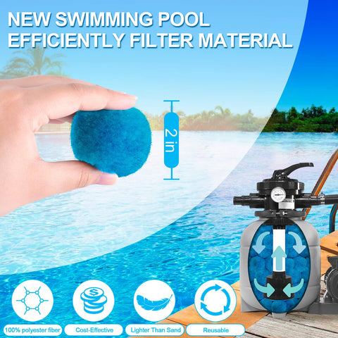 WLLEYAY piscina con agua clara tras usar las bolas filtrantes