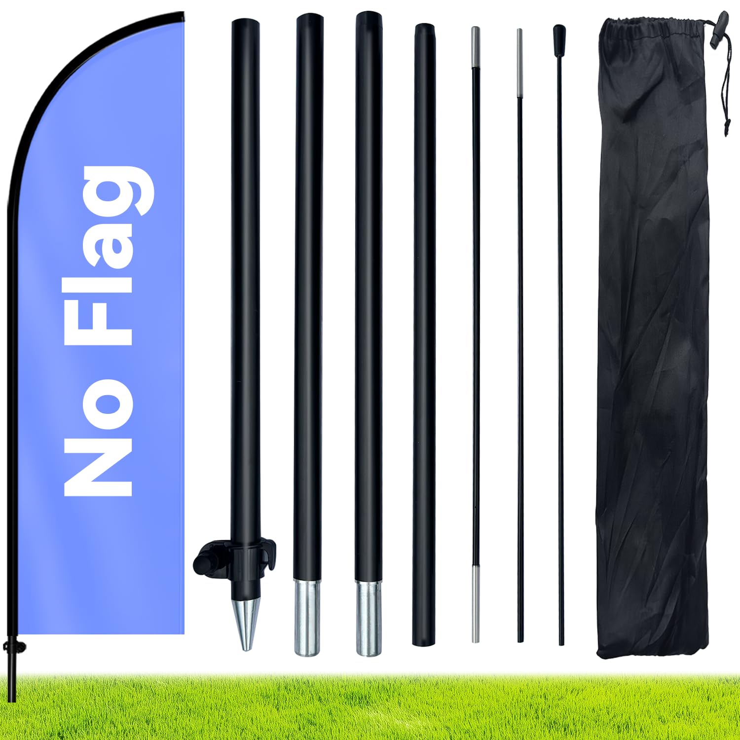 WOANIXY mástil frontal mostrando ajuste para banderas, visibilidad mejorada