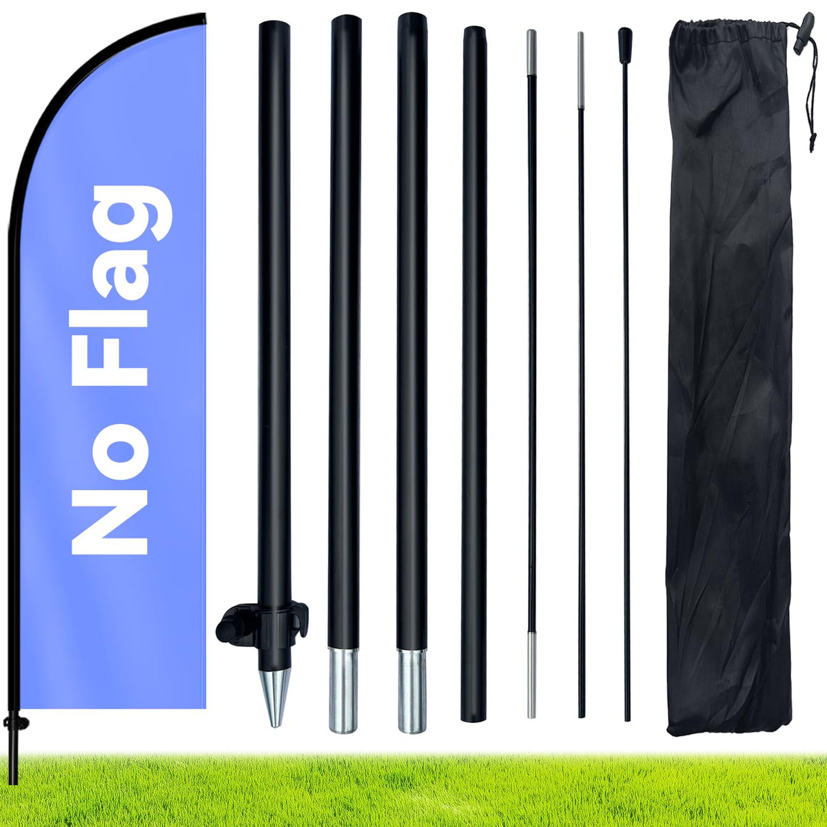 WOANIXY mástil frontal mostrando ajuste para banderas, visibilidad mejorada