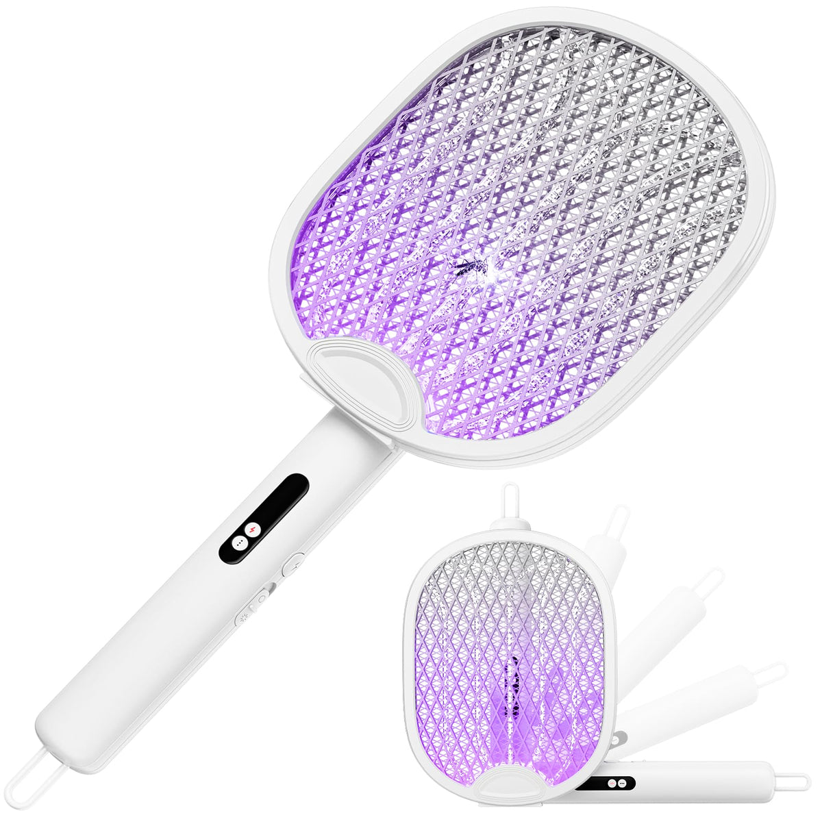 WOCVRYY raqueta frontal blanca mostrando diseño portátil y elegante