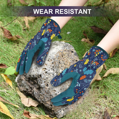 WOHEER guantes en uso deshierbando, protección contra rasguños