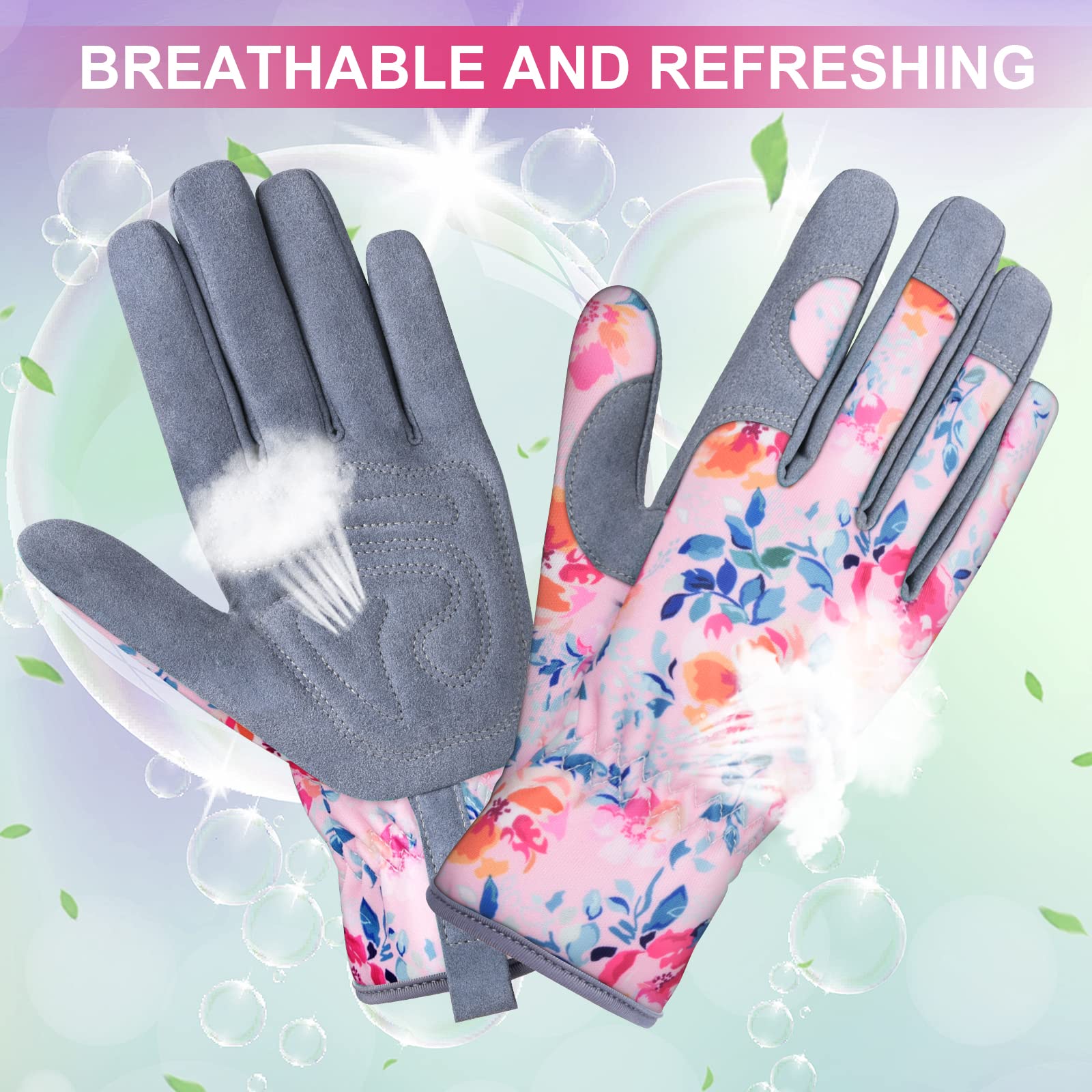 WOHEER guantes en uso plantando bulbos y protegiendo las manos
