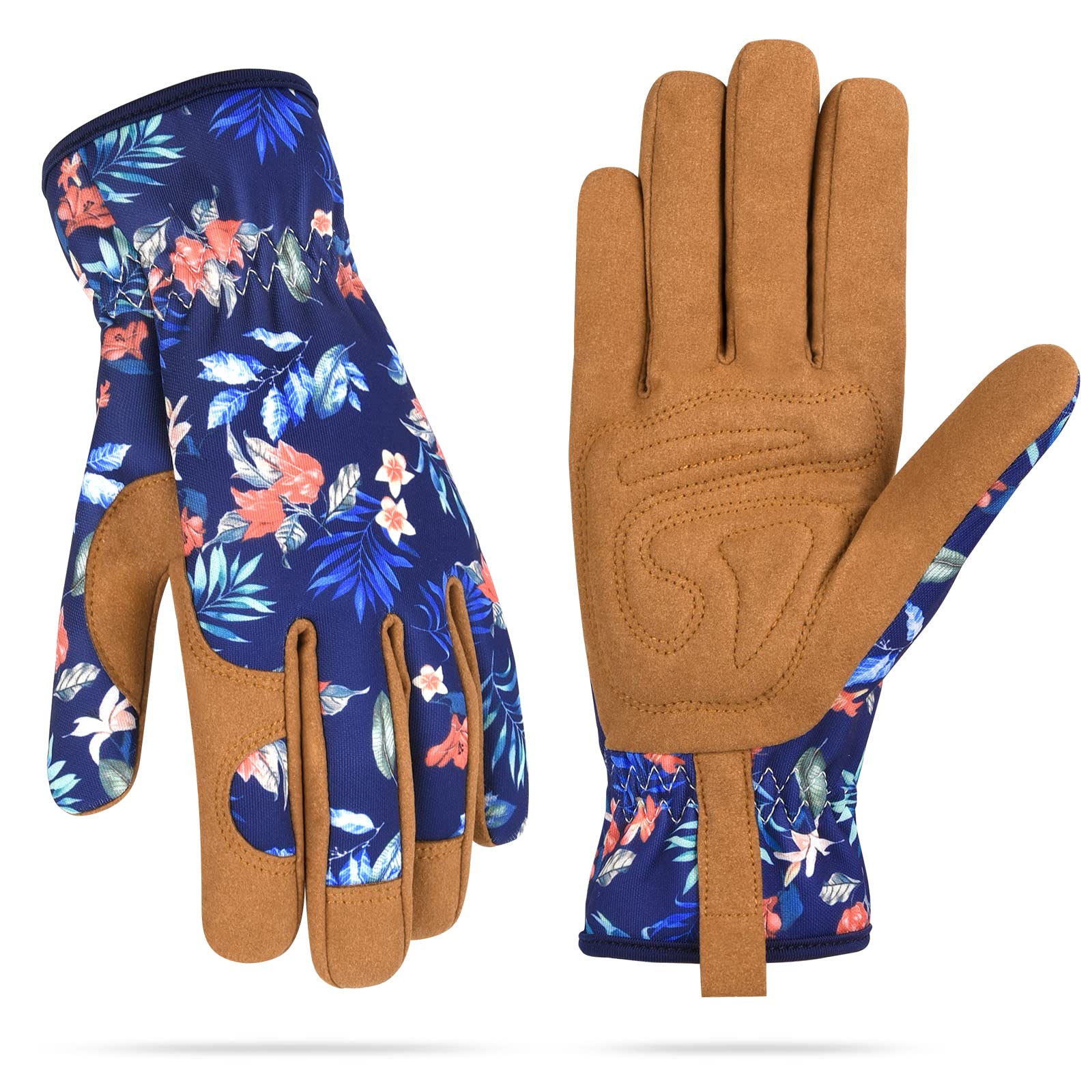 WOHEER guantes vista frontal con empaque y color army blue, protección durable