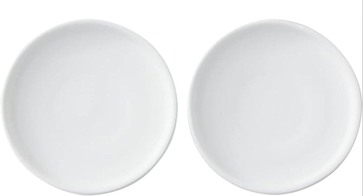 Woiida plato cerámica frontal blanco mate mostrando diseño y protección