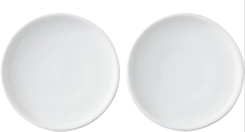 Woiida plato cerámica frontal blanco mate mostrando diseño y protección
