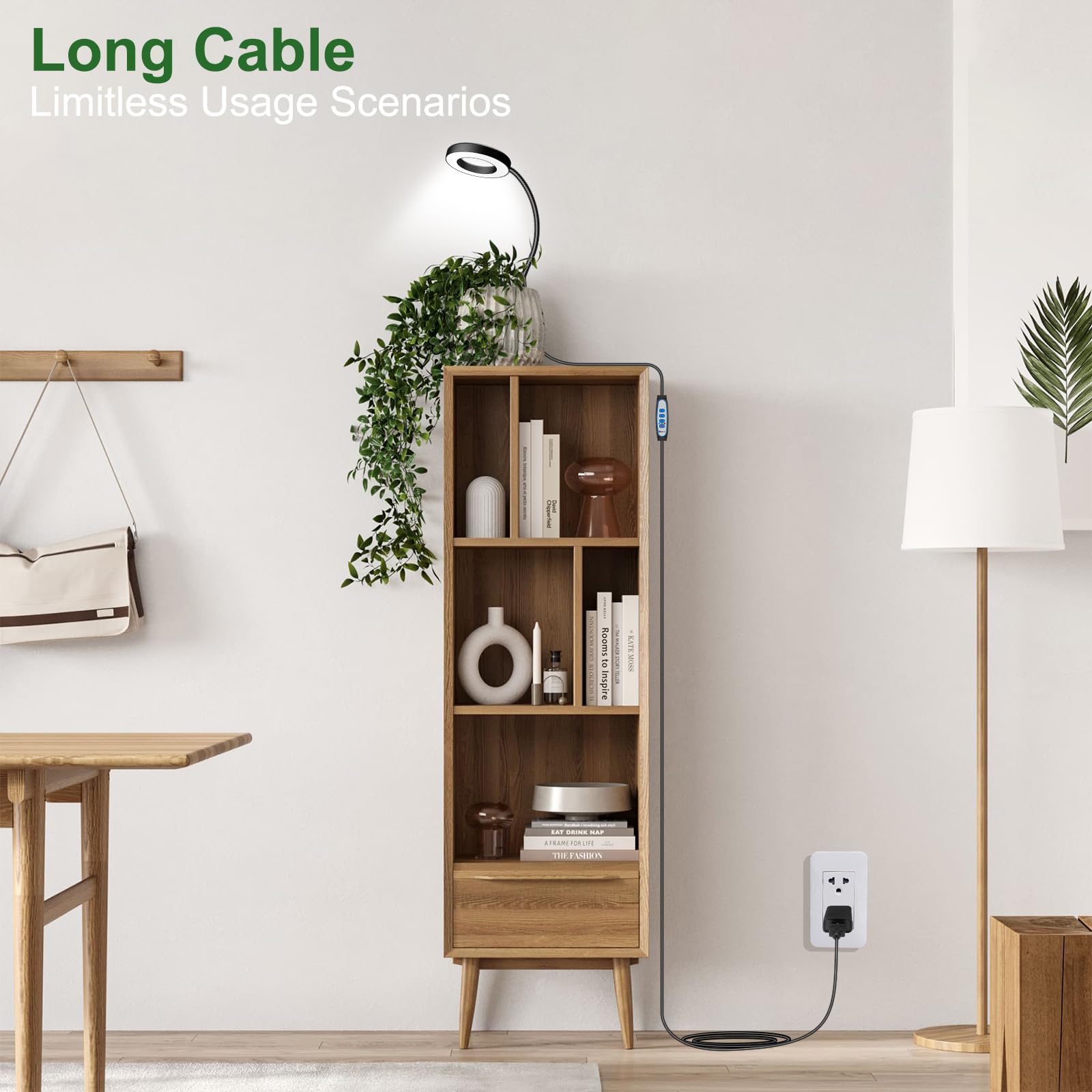 wolezek lámpara en ambiente interior iluminando varias plantas