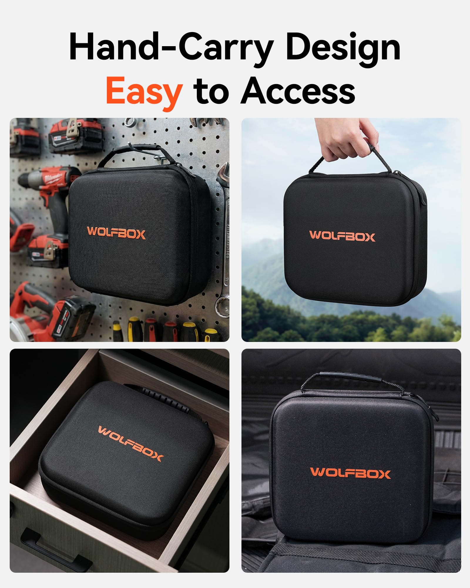WOLFBOX asa reforzada y cremallera sellada enfocadas en transporte fiable
