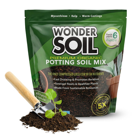 Wonder Soil empaque frontal mostrando tamaño y beneficios