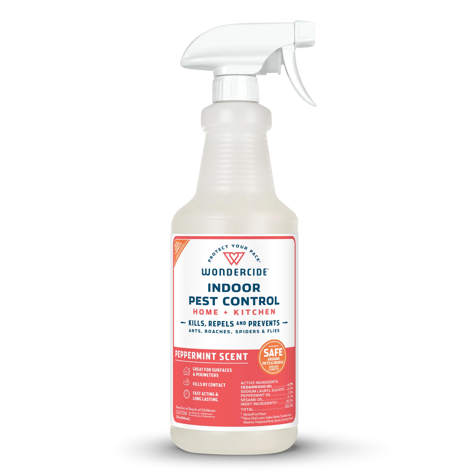 Wondercide envase frontal 32 oz mostrando etiqueta y beneficios visibles