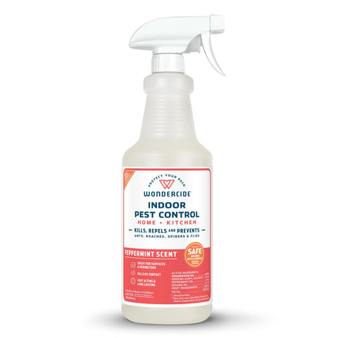 Wondercide envase frontal 32 oz mostrando etiqueta y beneficios visibles
