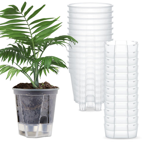 Wonderjune vista frontal de maceta clara mostrando el diseño y beneficio práctico