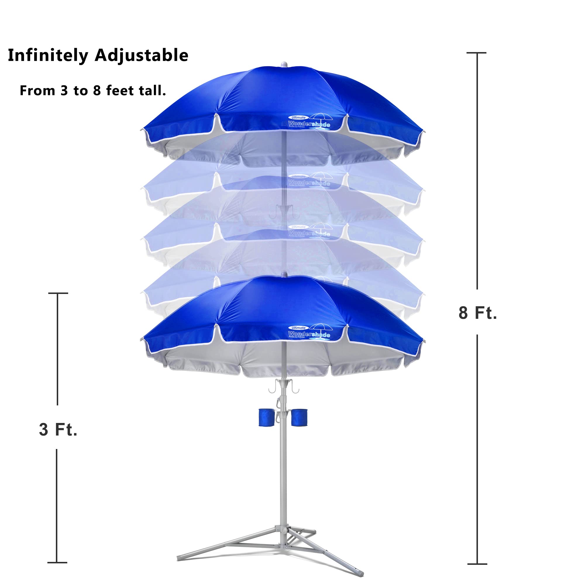 Wondershade instalada en playa con tornillo de arena para mayor sujeción
