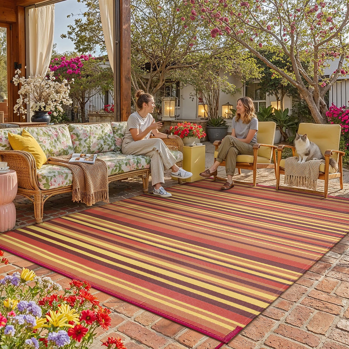 WondRg vista frontal de la alfombra exterior mostrando color y diseño vibrante
