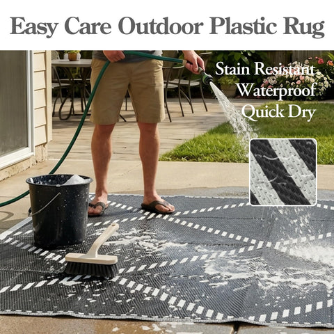 Wonnitar alfombra reversible mostrando ambos lados para variar estilo