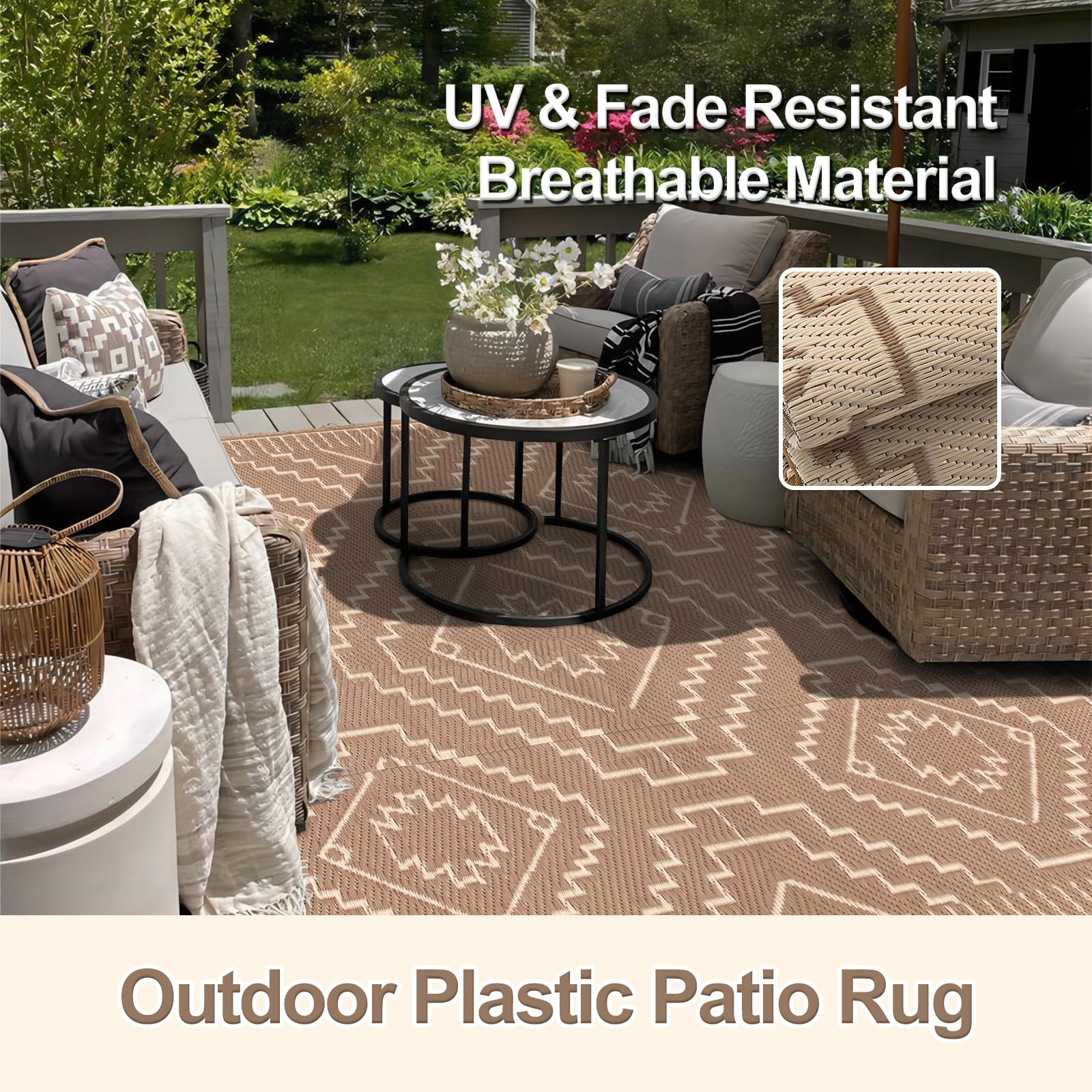 Wonnitar alfombra en patio con muebles, añade comodidad y estilo exterior