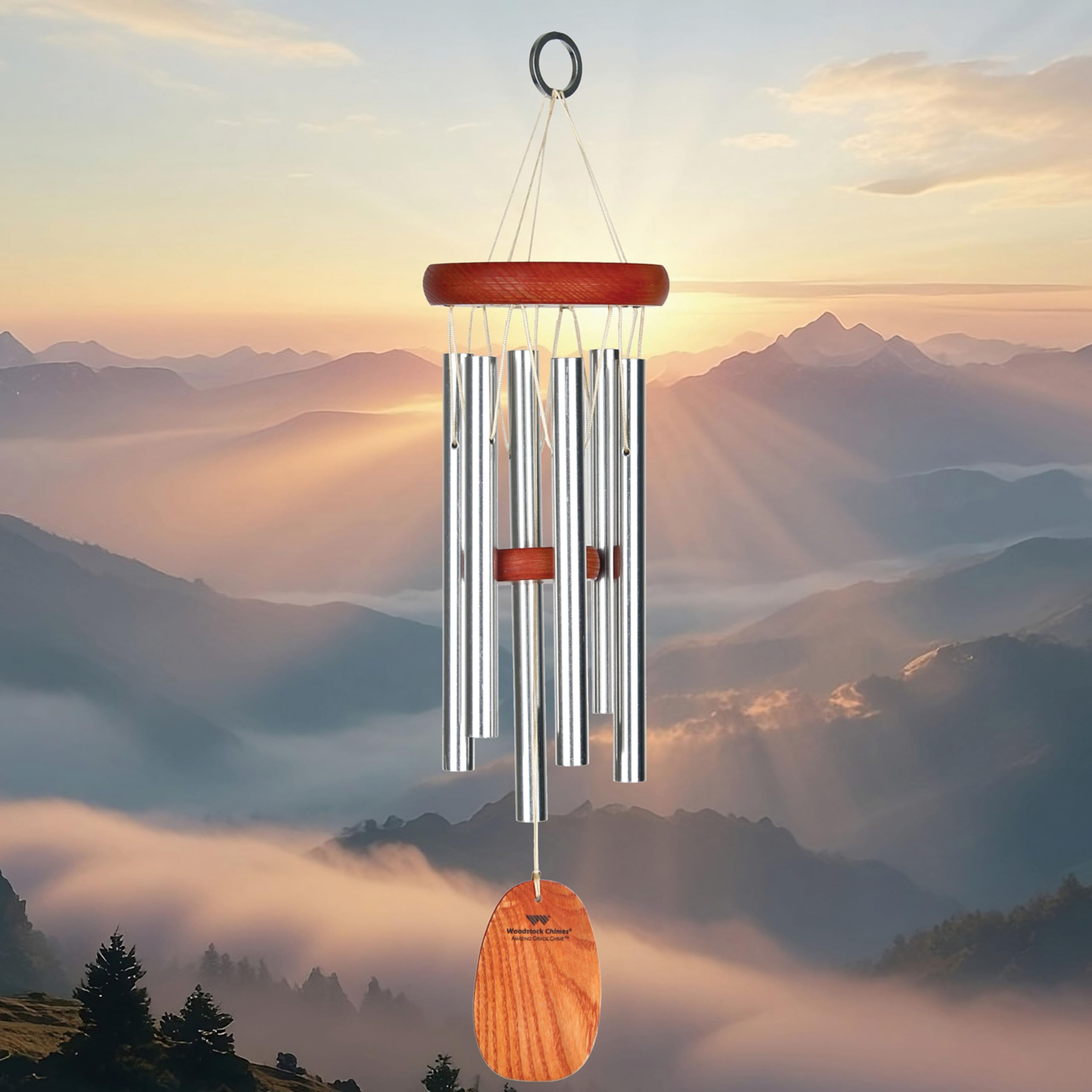 Woodstock Chimes tubos de aluminio mostrando tono claro y duradero